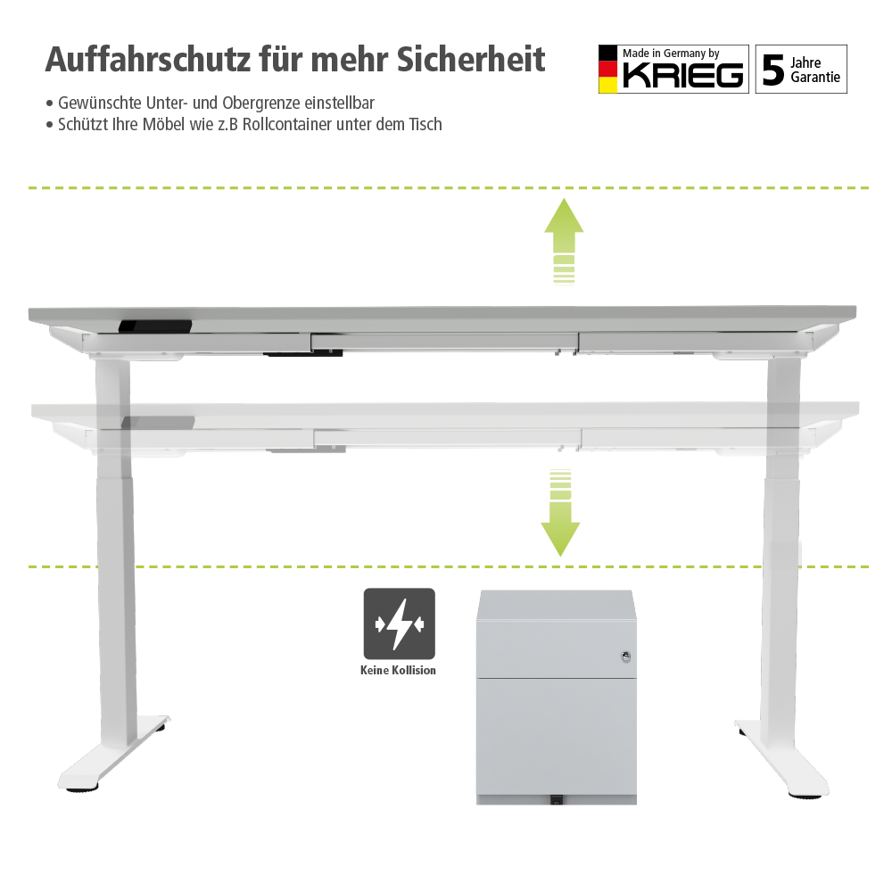 Elektrisch-hoehenverstellbar-Schreibtisch-TOPFIT-Basic-weiss-Auffahrschutz.png BrigFox, Moebel, Tabelle, Schreibtisch