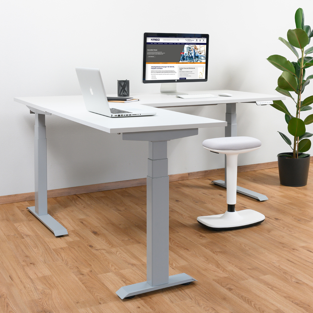 Elektrisch-hoehenverstellbar-Schreibtisch-TOPFIT-Ecktisch-Milieu-silber-lichtgrau.jpg BrigFox, Schreibtisch, Mobiliar, Tabelle, Laptop, Überwachen