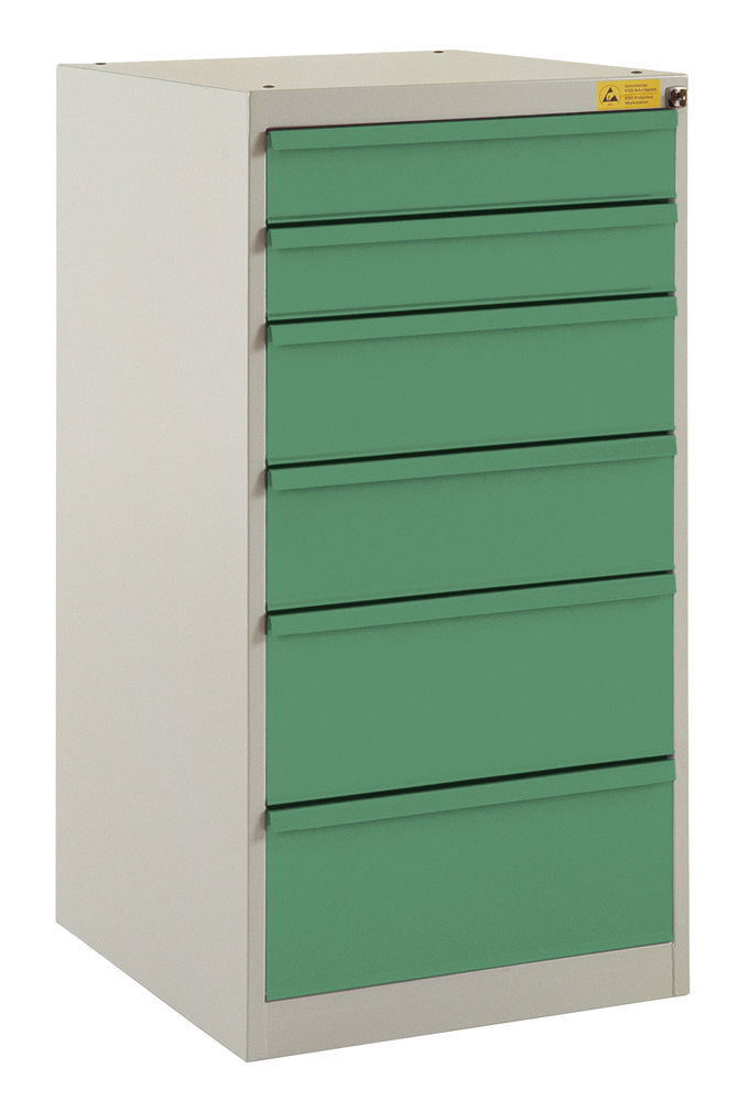 ESD-Schrank BASETEC 90 cm 6 Schubladen Resedagrün