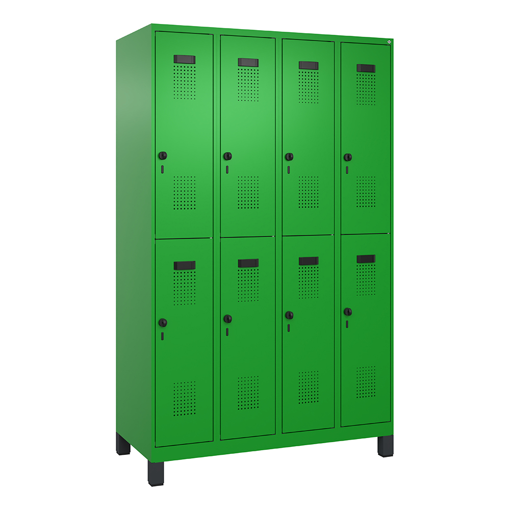 C+P Doppelstock-Spind Evolo PLUS, mit Füßen, 4 Abteile Schließfach