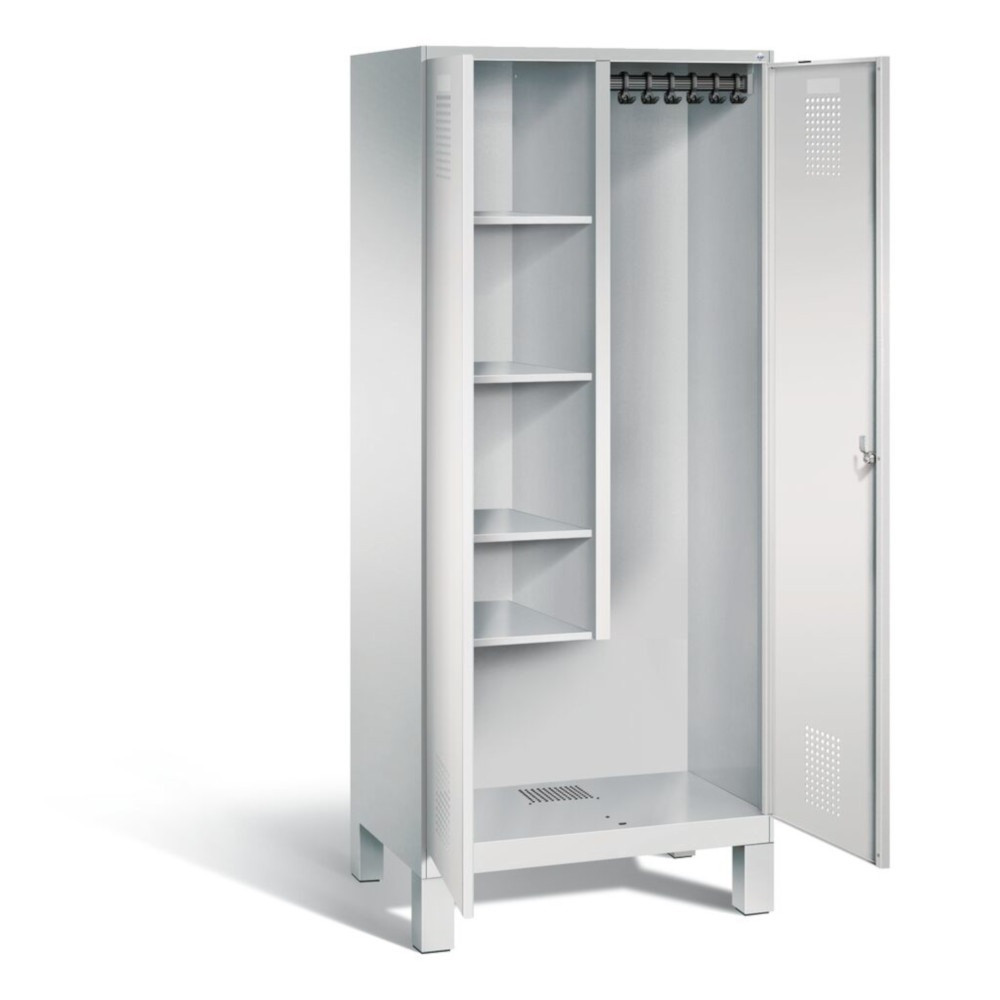 C+P Putzmittelschrank Abteil 300mm Füße RAL7035/9016