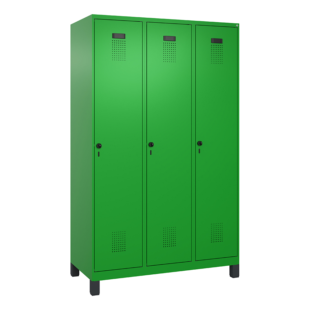 C+P Spind Evolo PLUS, mit Füßen, 3 Abteile Schließfach