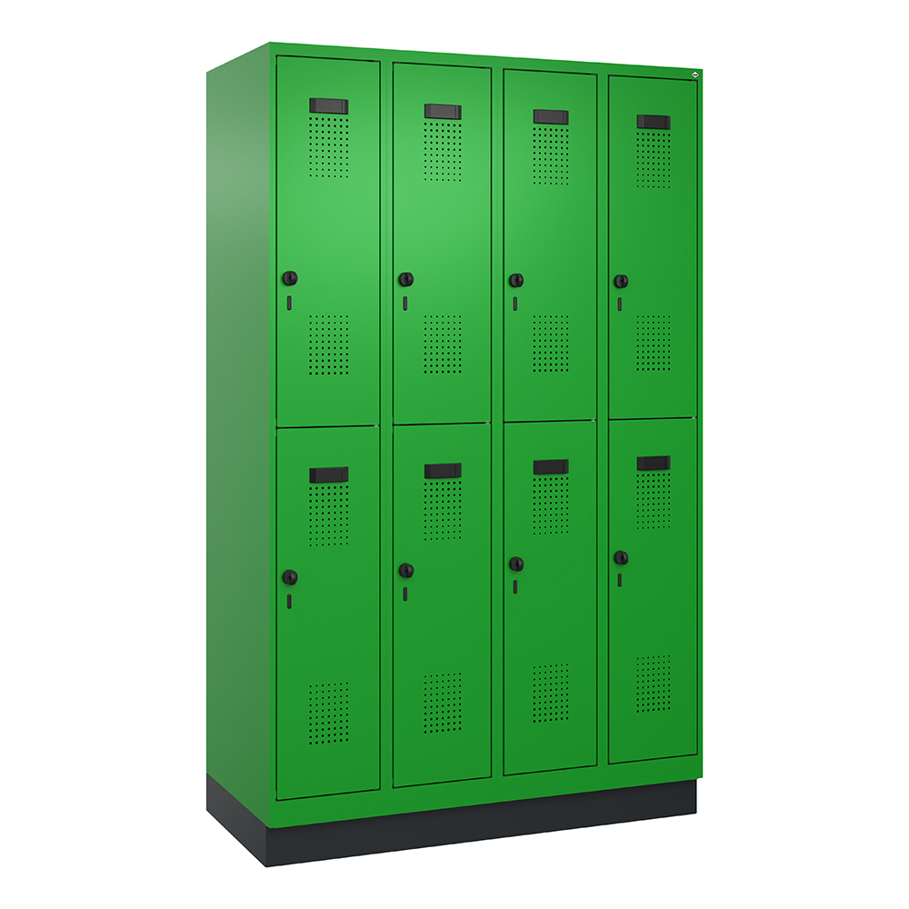 C+P Doppelstock-Spind Evolo PLUS, mit Sockel, 4 Abteile Schließfach