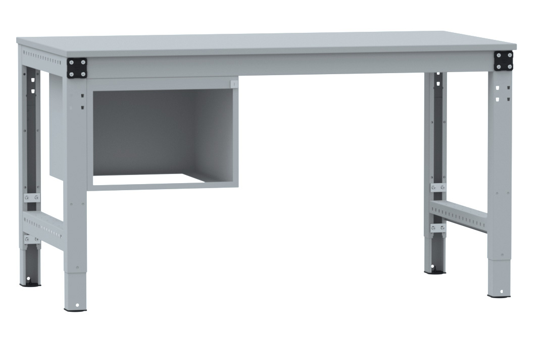 Arbeitstisch_MultiPlan_leeres_gehause_RAL7035.jpg BrigFox, Schreibtisch, Mobiliar, Tabelle, Computer, Elektronik