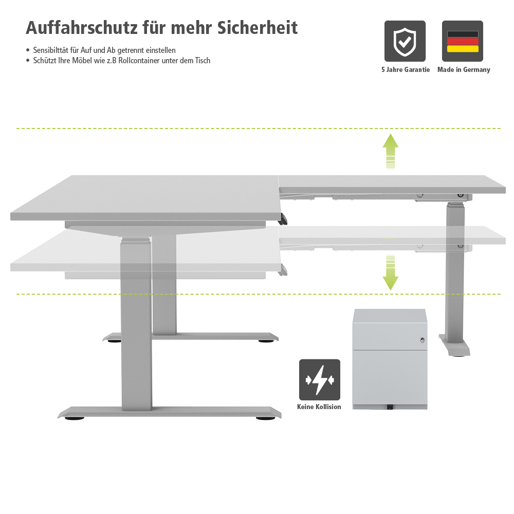 Elektrisch-hoehenverstellbar-Schreibtisch-TOPFIT-Ecktisch-silber-lichtgrau-Auffahrschutz.jpg BrigFox, Moebel, Tabelle, Esstisch, Schreibtisch