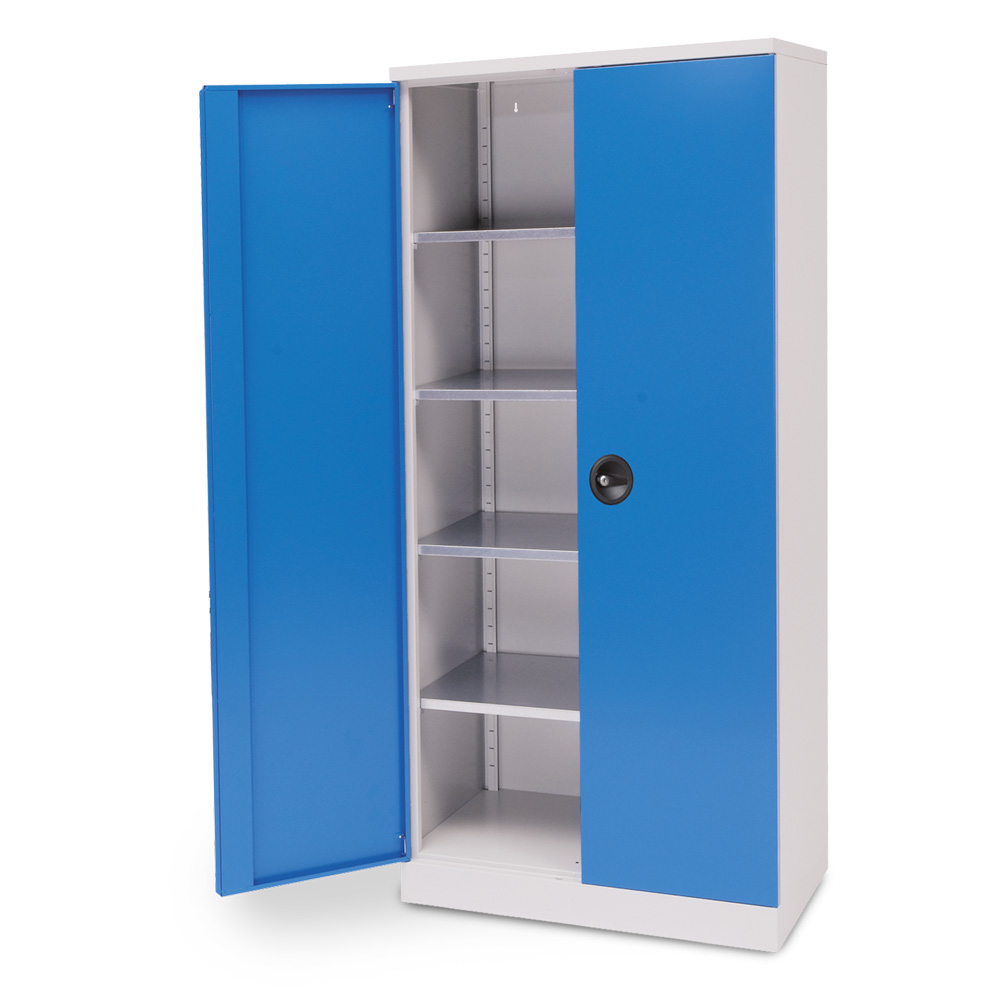 Flügeltürenschrank mit 4 Fachböden, Tiefe 500 mm