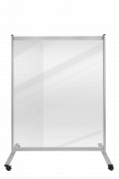 Mobile, transparente Hygiene-Schutzwand, B x T 1265 x 820 mm 1800