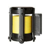 Gurtbandkassette mit gelbem Polyesterband und Zentrifugalbremssystem 2300 / deutsch/englisch