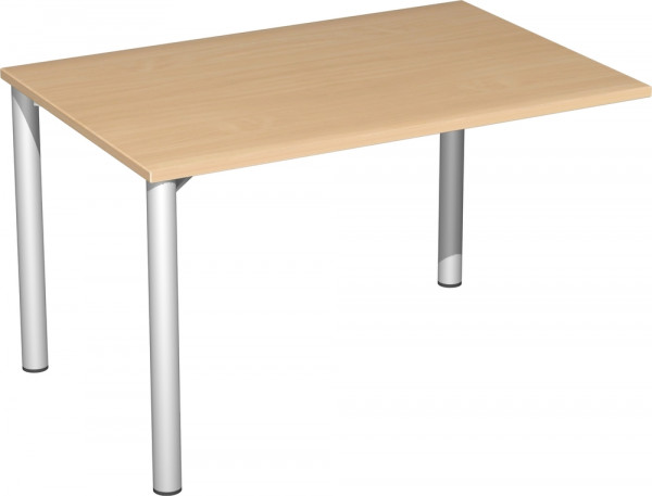 Softform Verkettungs-Schreibtisch mit 2 Füßen zurückgesetzt, ohne Höhenverstellung