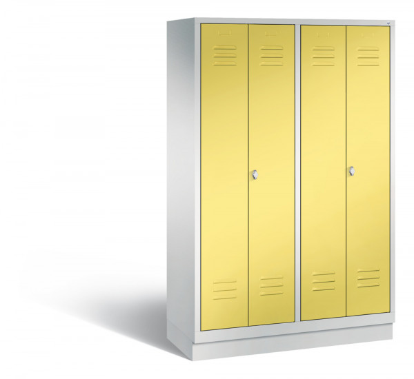 C+P Garderobenschrank, die Klassischen, 4 Abteile/Türen für 2 Person, Abteilbreite 300 mm, mit Socke