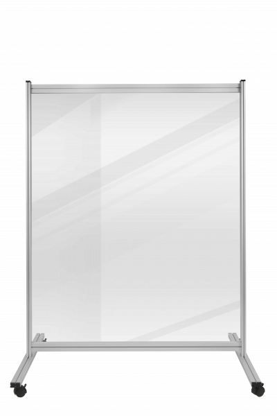 Mobile, transparente Hygiene-Schutzwand, B x T 1265 x 820 mm