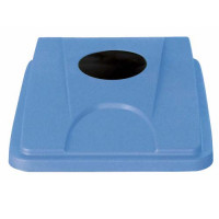 Flacher Dosen/Flaschen-Deckel für Kunststoff-Wertstoffsammler Blau