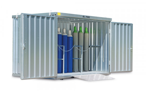 Gasflaschencontainer 2-flügelig, BxTxH 3050 x 2170 x 2250 mm