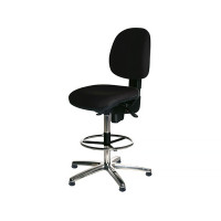 ESD-Stuhl, COMFORT CHAIR Grau / Aluminium / Polsterbezug aus Textil / 670 - 810
