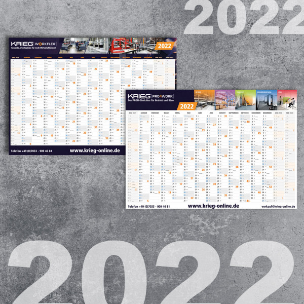 KRIEG Wand-Jahreskalender 2022 GRATIS