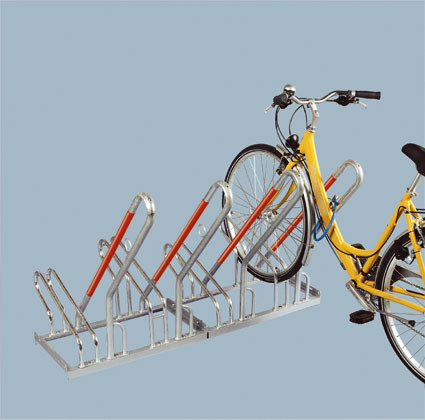 Fahrradständer - Anlehnparker verzinkt mit einseitiger Radeinstellung 90° mit Stellraumtiefe 1850 mm