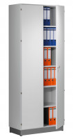 Modufix Anbau-Flügeltüren-Büroschrank mit 5 Fachböden H x B x T 2225 x 800 x 420 mm Lichtgrau / Lichtgrau