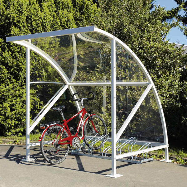 Fahrrad-Überdachungssystem aus transparentem Polycarbonat in topaktuellem Design