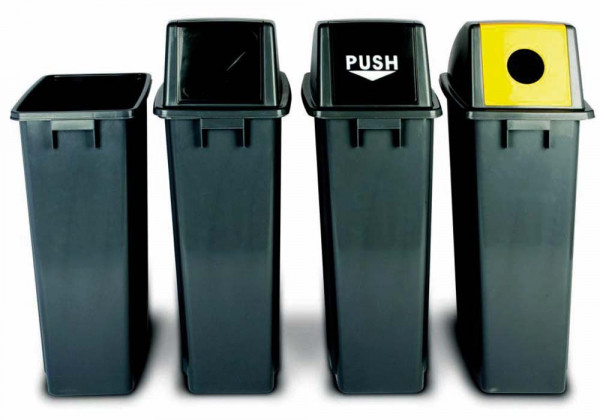 Hoher Push-Deckel für Kunststoff-Wertstoffsammler