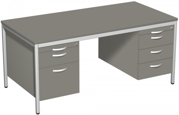 Porto Schreibtisch mit Hängecontainer, Breite 1600 mm